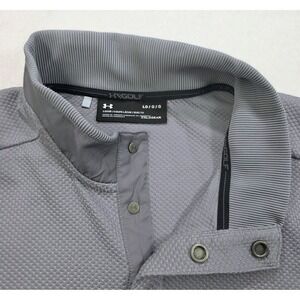 Actual Under Armour Golf 1/4 Snap Sweater Men L Gray Pullover Fleece ColdGear